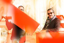 Boris Blank (Yello) und Håkan Libdo (Audio Industries)